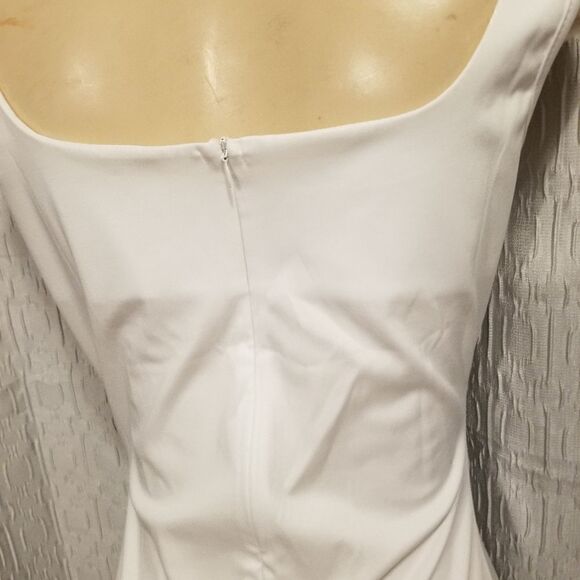 White Ruffle Hem Dress small nwot B-2 - Picture 10 of 16